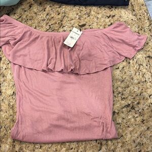 Express Mauve Off-Shoulder Top